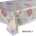 golden table cloth/beige lace edge tablecloths